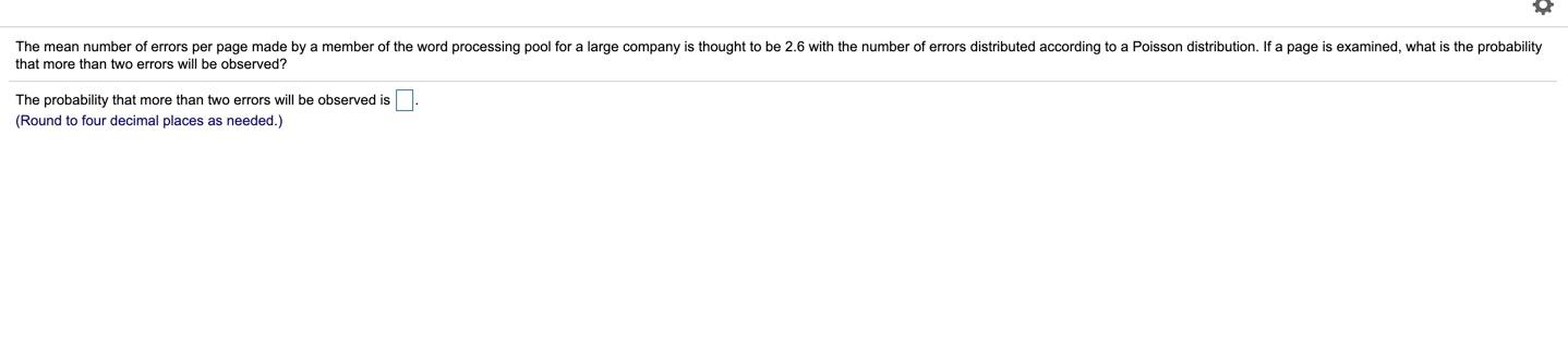 Solved The mean number of errors per page made by a member | Chegg.com