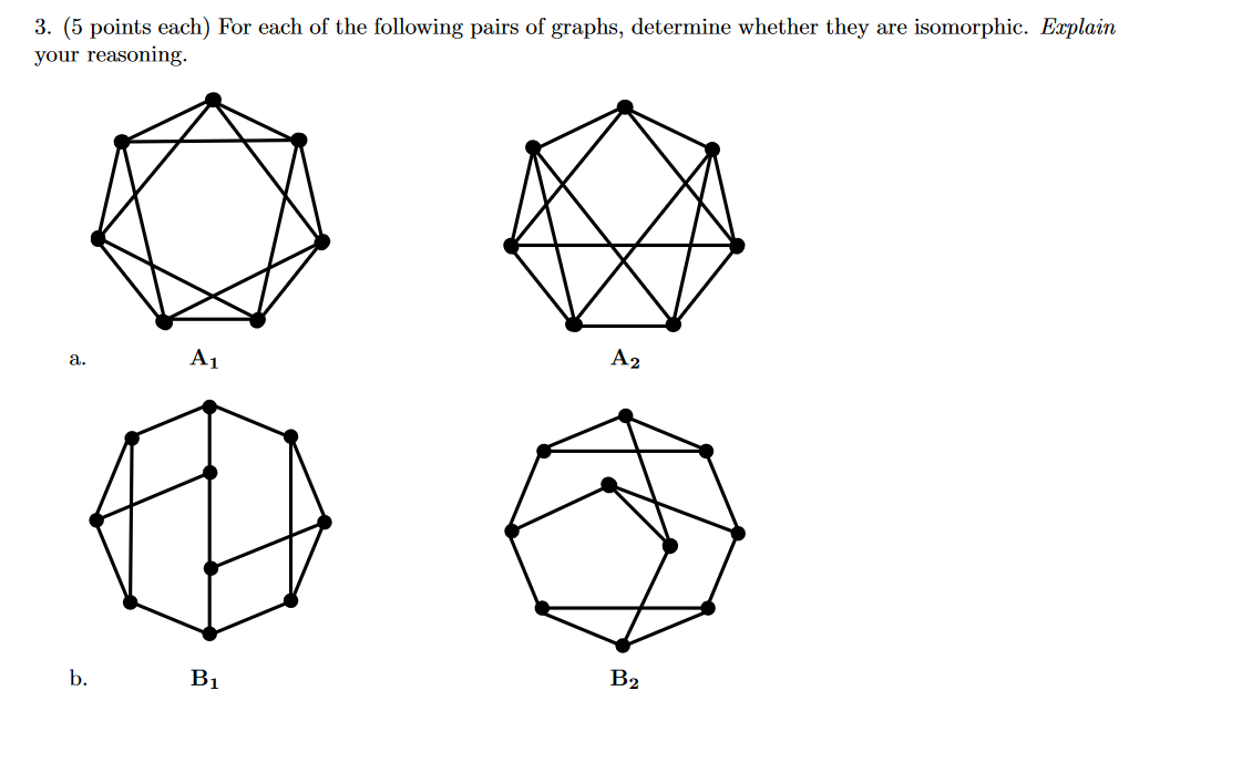 Solved 3. (5 points each) For each of the following pairs of | Chegg.com
