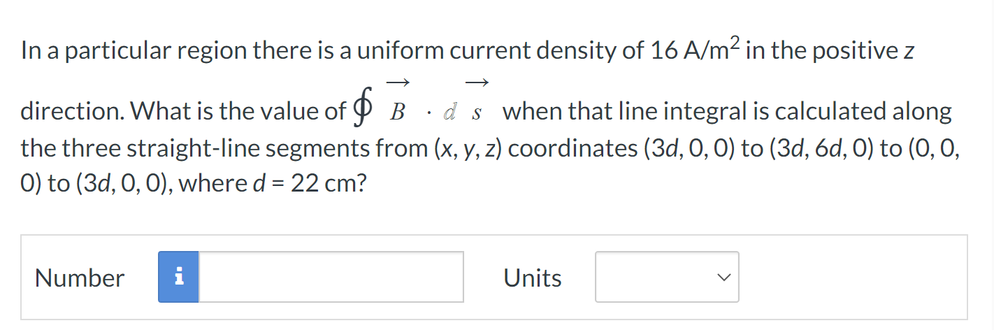 Solved In a particular region there is a uniform current | Chegg.com