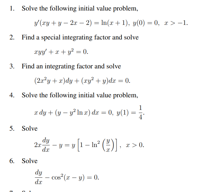 Solved 1. Solve the following initial value problem, | Chegg.com