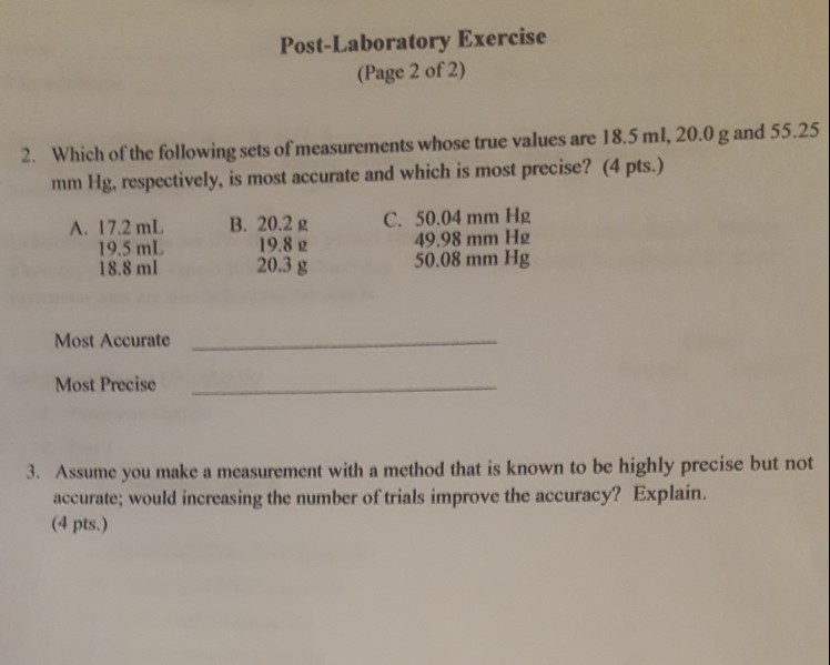 Solved Post-Laboratory Exercise (Page 2 of 2) Which of the | Chegg.com
