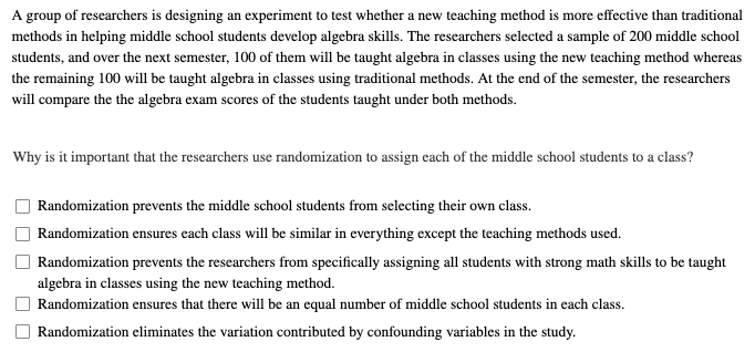 Solved A group of researchers is designing an experiment to 