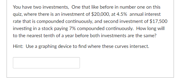 Solved You Have Two Investments, One That Like Before In | Chegg.com