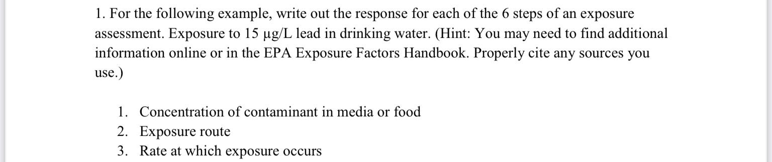 1. For the following example, write out the response | Chegg.com