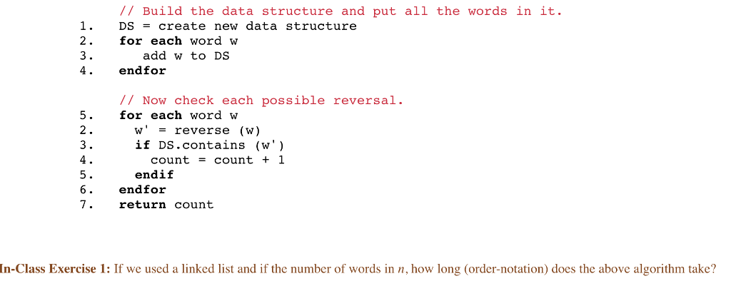 Solved // Build the data structure and put all the words in | Chegg.com