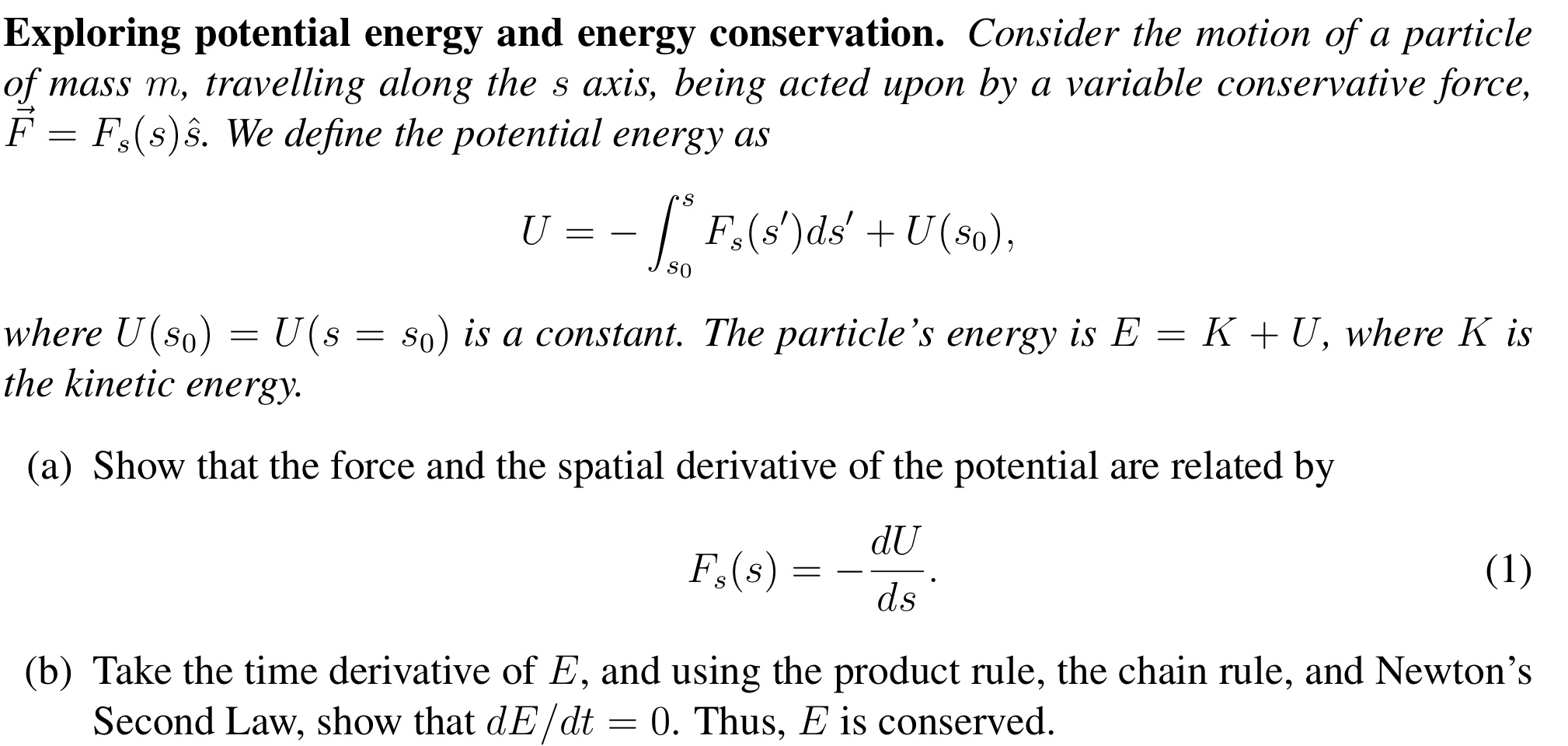 Solved Exploring potential energy and energy conservation. | Chegg.com