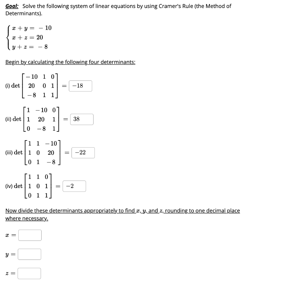 Solved I got the determinant part but I do not understand | Chegg.com