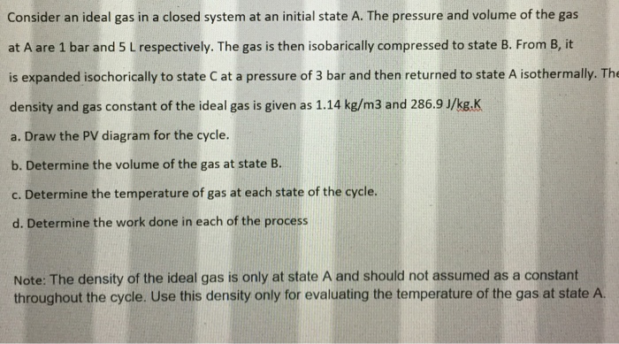 Solved Consider an ideal gas in a closed system at an | Chegg.com