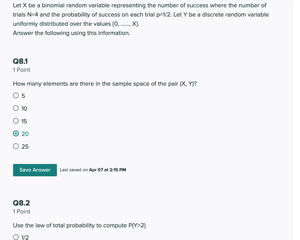 Solved Let X Be A Binomial Random Variable Representing The | Chegg.com