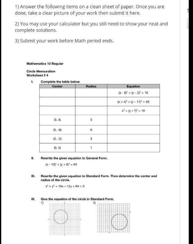 Solved 1) Answer the following items on a clean sheet of | Chegg.com