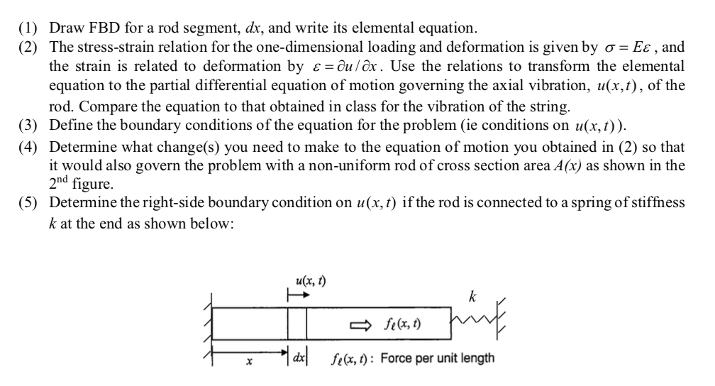 [25 pts] Consider a uniform rod of cross-section area | Chegg.com