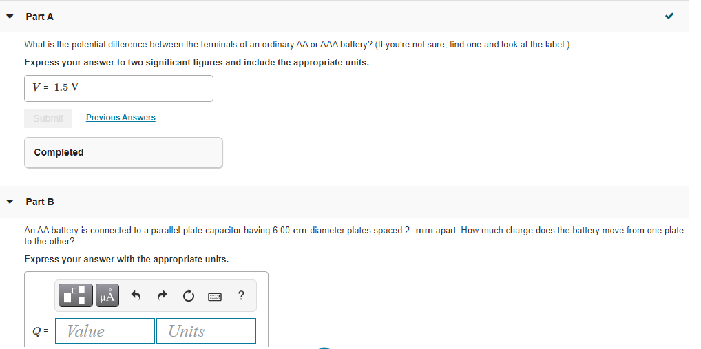 Solved y Part A What is the potential difference between the | Chegg.com