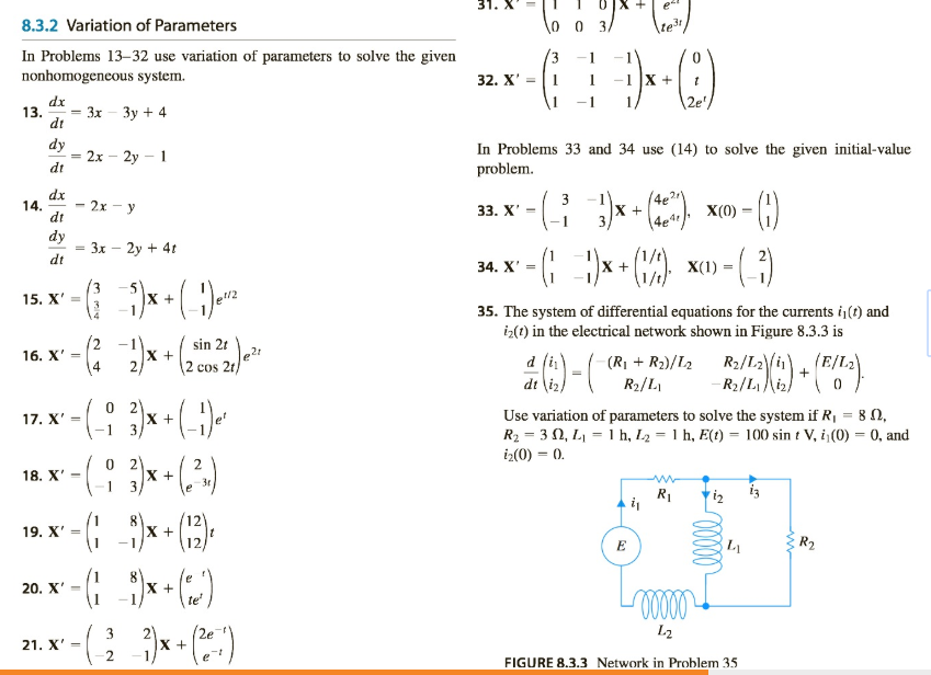 Solved 8 3 1 Undetermined Coefficients In Problems 1 8 Us Chegg Com