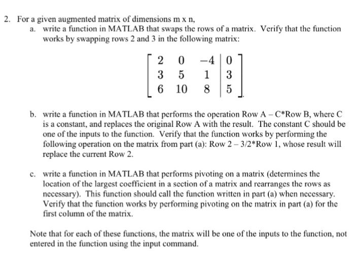 Solved 2. For a given augmented matrix of dimensions m x n, | Chegg.com