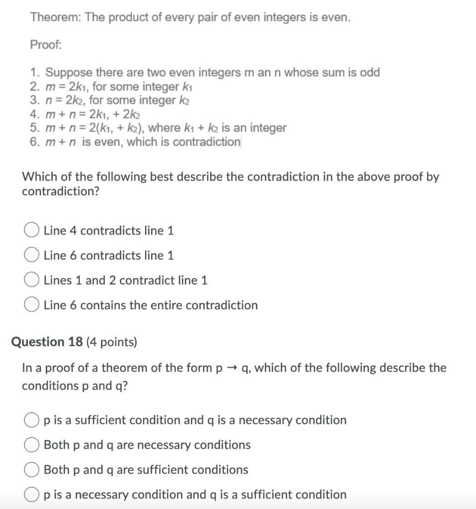 Solved In A Proof Of A Theorem Of The Form P → Q, Which Of | Chegg.com