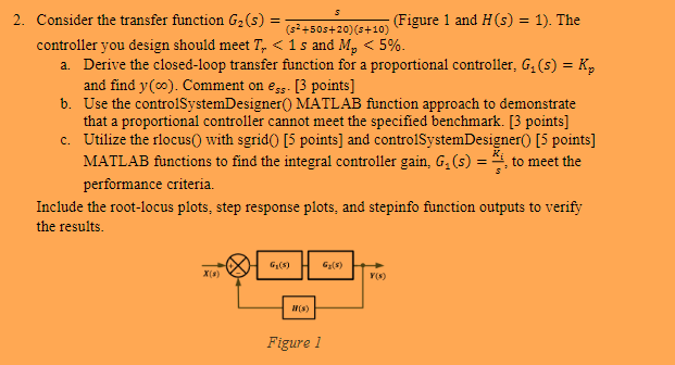 Solved 2. Consider the transfer function | Chegg.com