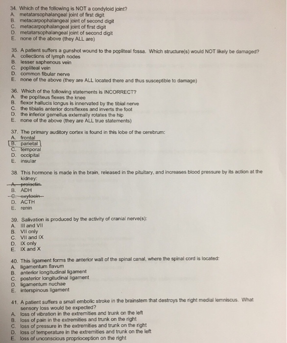 solved-34-which-of-the-following-is-not-a-condyloid-joint-chegg