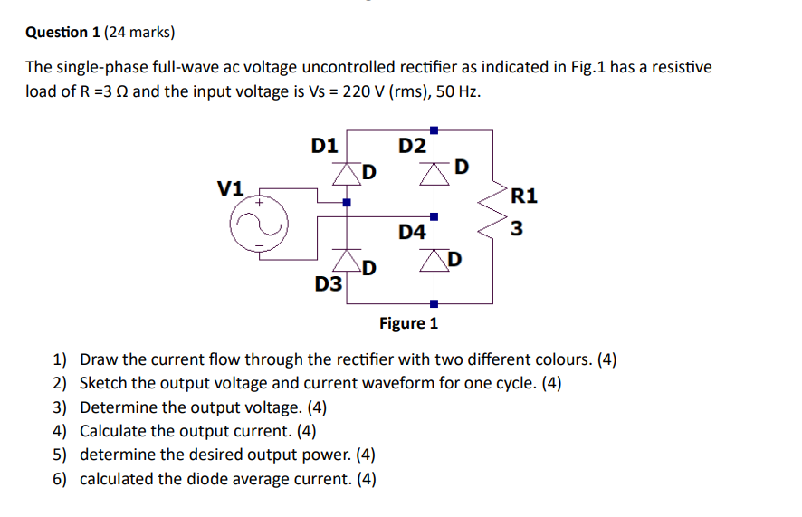 Solved The Single-phase Full-wave Ac Voltage Uncontrolled | Chegg.com