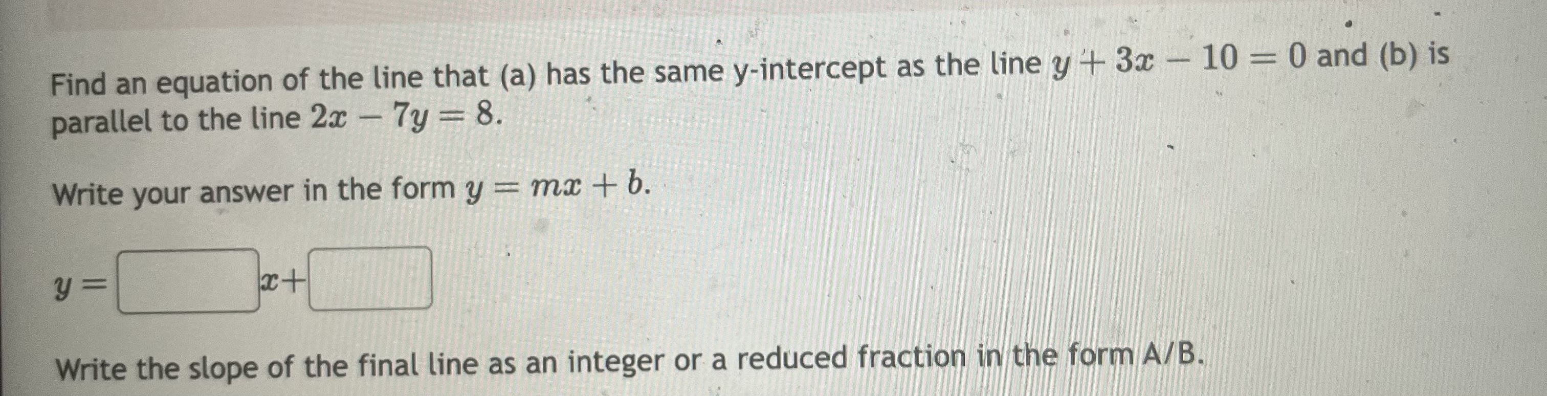 Solved Write the equation of a line parallel to the line: | Chegg.com