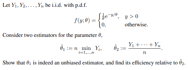 Solved Let Y1 Y2 Yn Be I I D With P D F S Te Y 0 Chegg Com