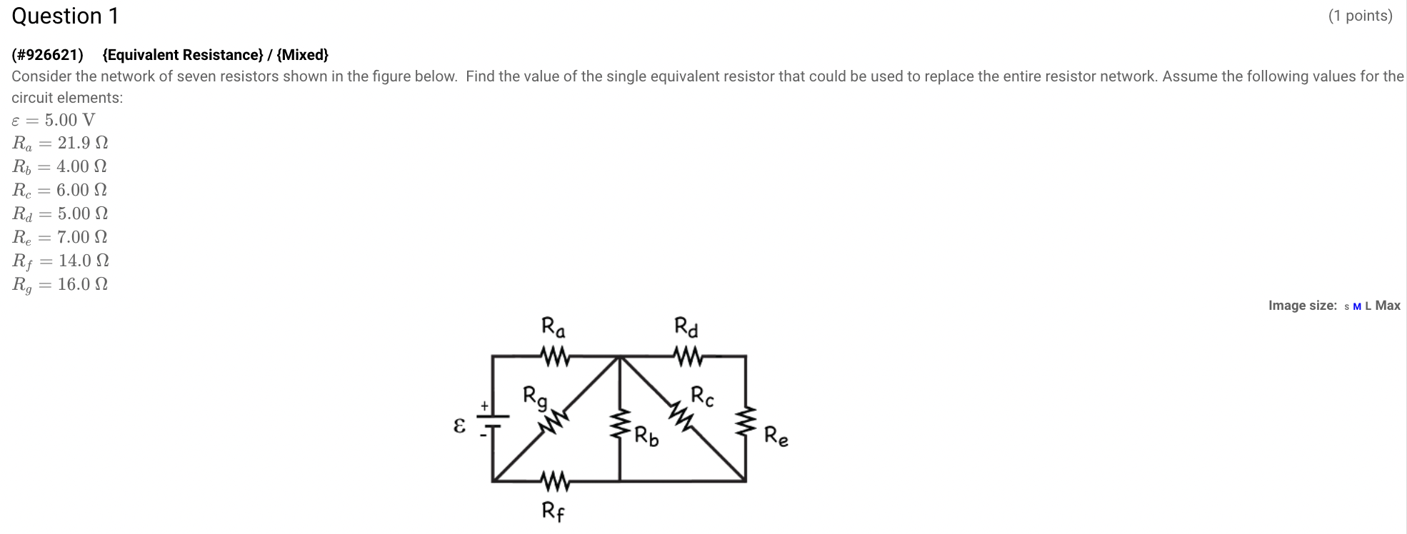 Solved (\#926621) \{Equivalent Resistance } / \{Mixed } | Chegg.com