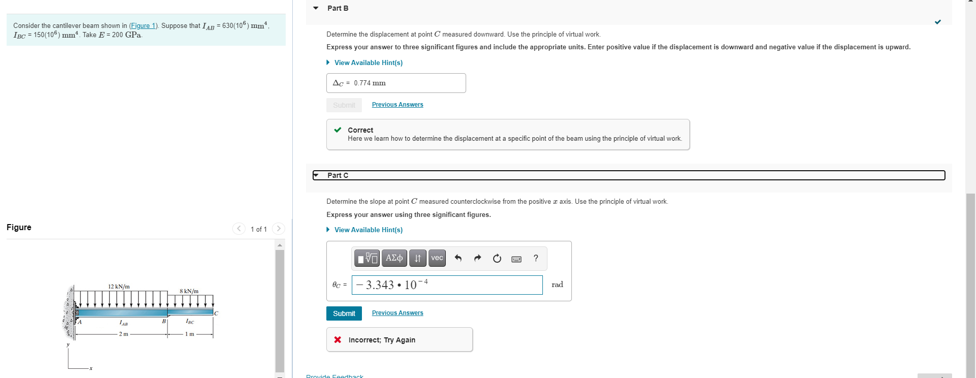 Solved Consider The Cantilever Beam Shown In (Figure 1). | Chegg.com