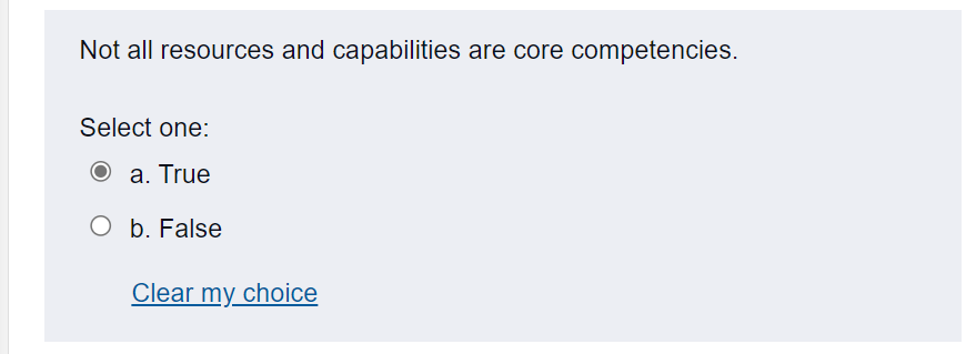 Solved Not All Resources And Capabilities Are Core | Chegg.com