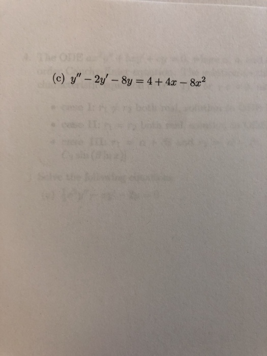 Solved Solve the linear 2nd order ODE | Chegg.com