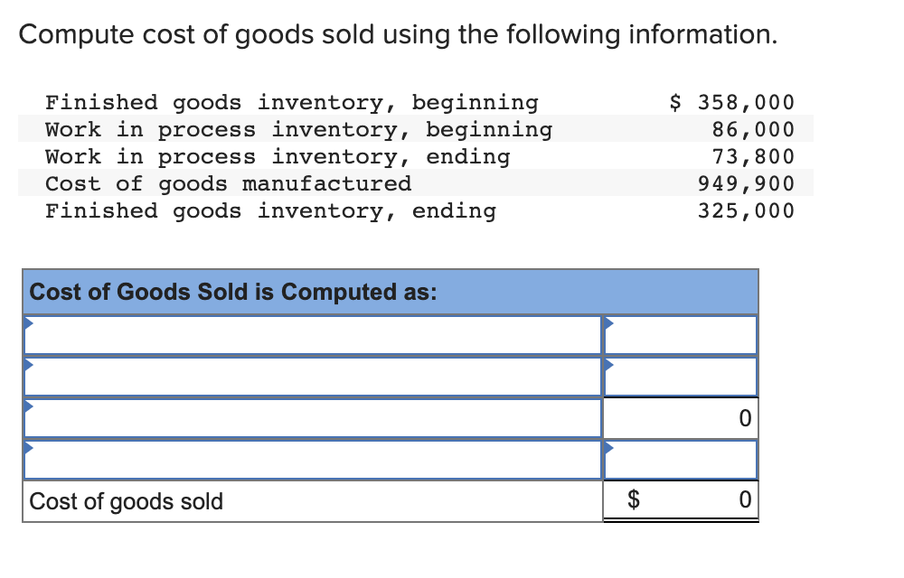 the formula to compute cost of goods sold is quizlet