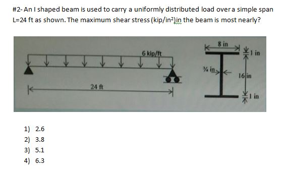 Solved 2 An L Shaped Beam Is Used To Carry A Uniformly