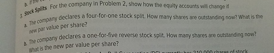 Solved b. If the pany in Problem 2, show how the equity | Chegg.com