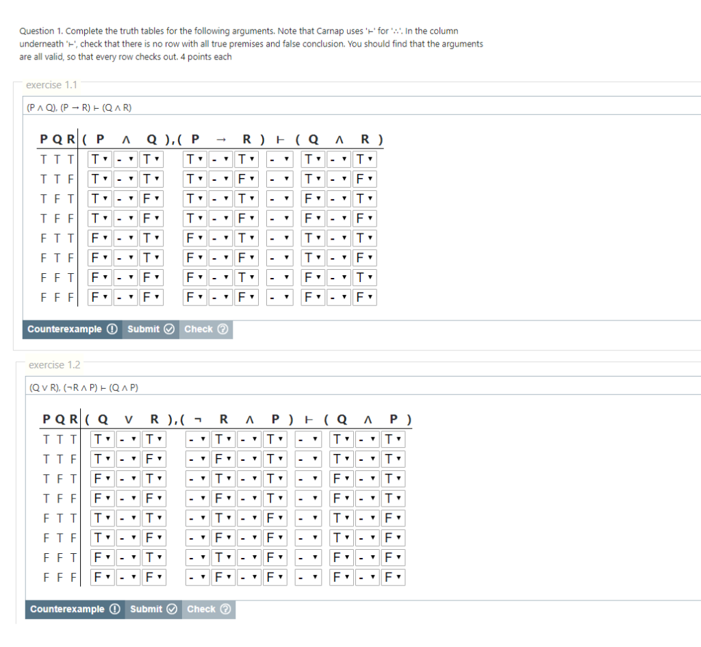 Solved Question 1. Complete the truth tables for the | Chegg.com