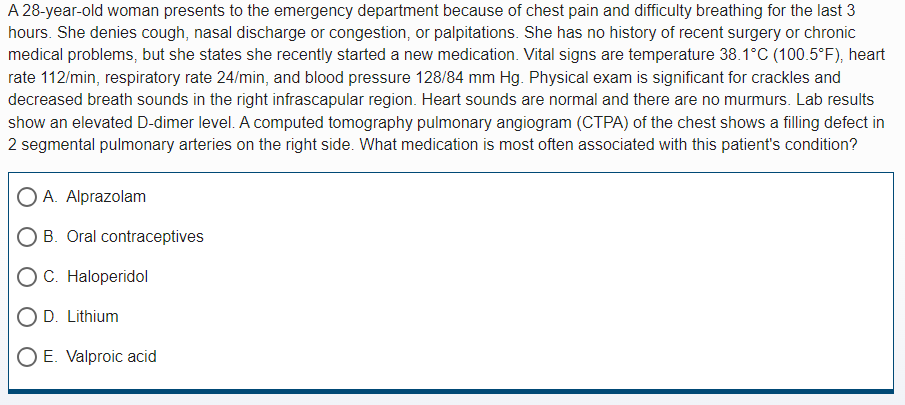 A 28-year-old woman presents to the emergency | Chegg.com