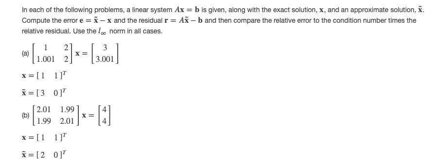 Solved In each of the following problems, a linear system Ax | Chegg.com