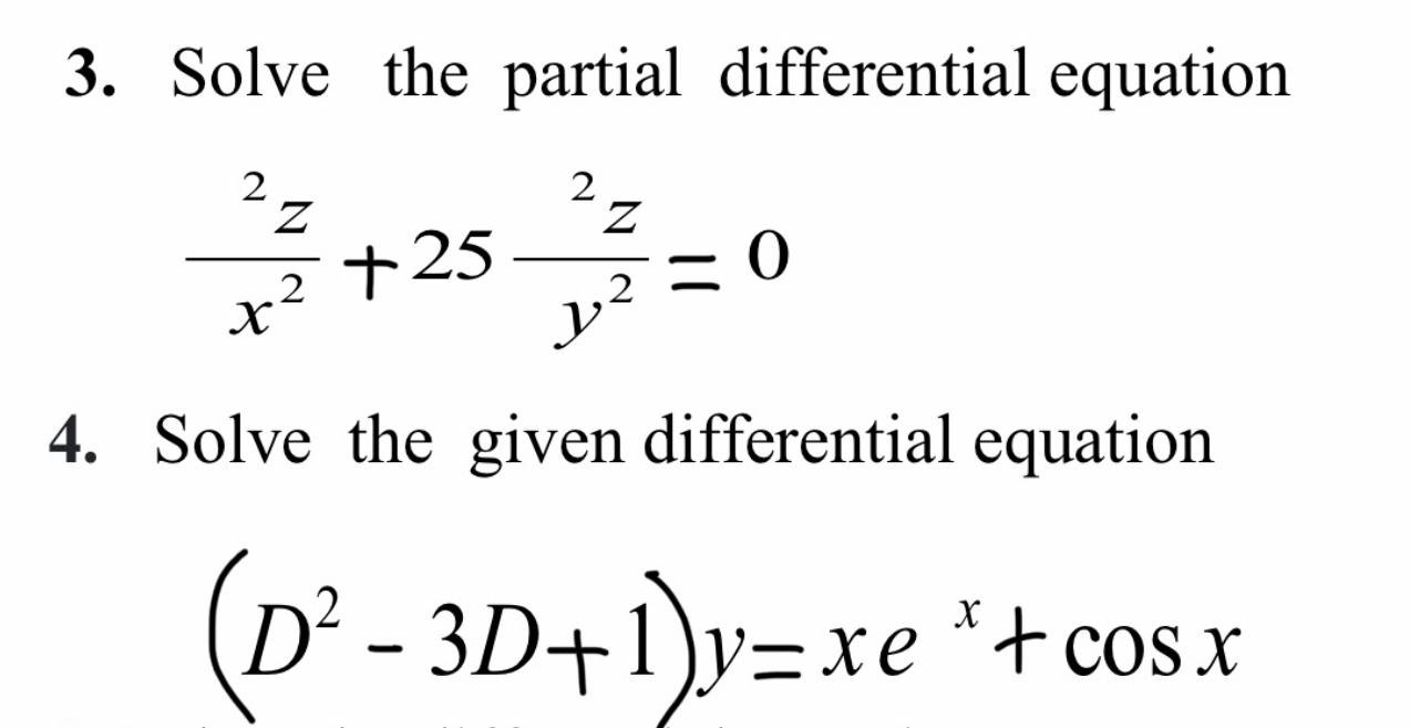 Solved 3. Solve the partial differential equation 2 z 2 z 0 | Chegg.com