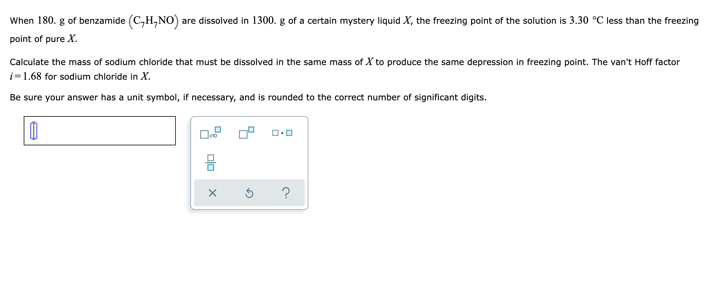 solved-a-certain-substance-x-has-a-normal-freezing-point-of-chegg