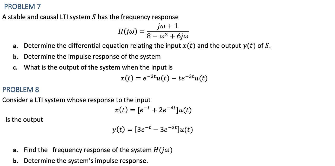 Solved Problem 5 Consider A Lti System With Impulse