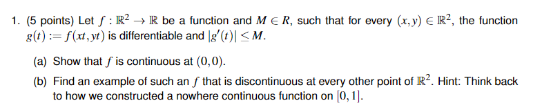 Solved (5 Points) Let F:R2→R Be A Function And M∈R, Such | Chegg.com