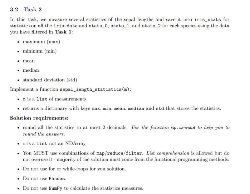 Solved Part 2 - Coding Knowing that the Iris dataset has | Chegg.com