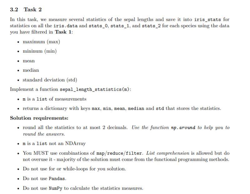 Solved Part 2 - Coding Knowing That The Iris Dataset Has | Chegg.com