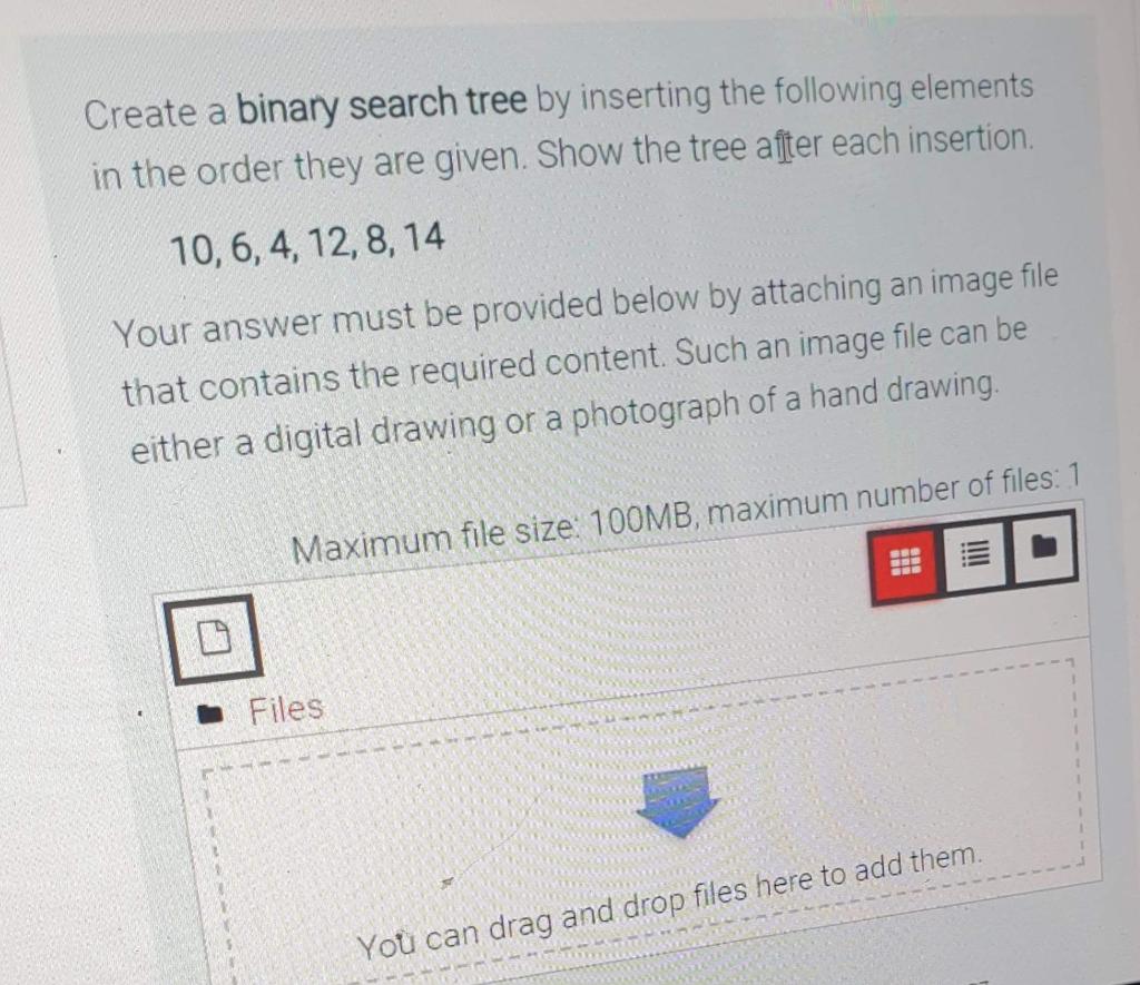 Solved Create a binary search tree by inserting the | Chegg.com