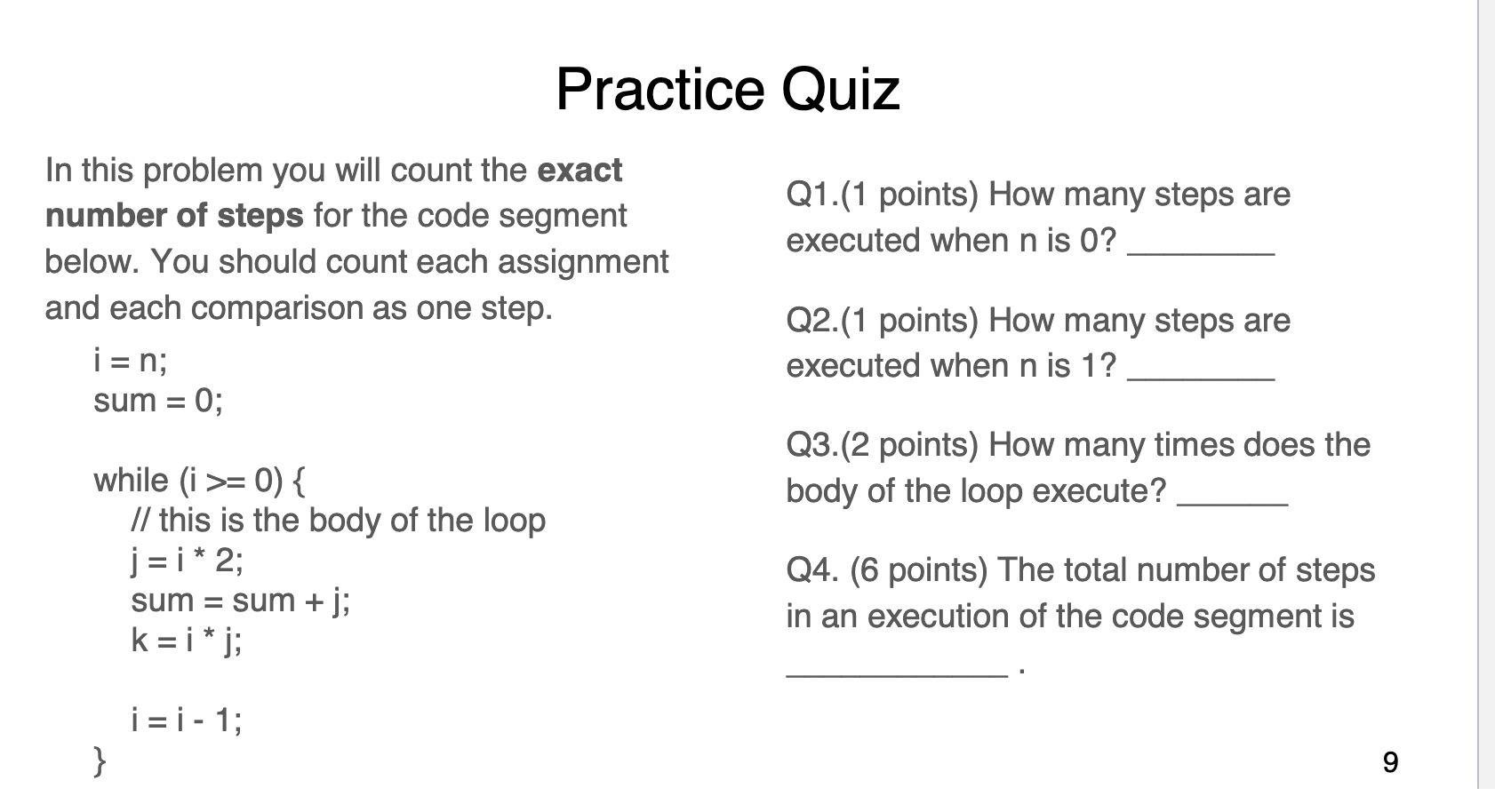 Solved Practice Quiz Q1.(1 points) How many steps are | Chegg.com