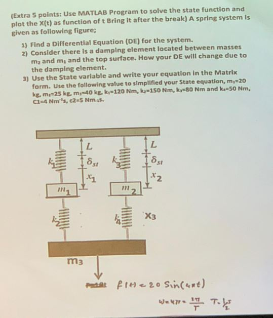 Solved (Extra 5 points: Use MATLAB Program to solve the | Chegg.com