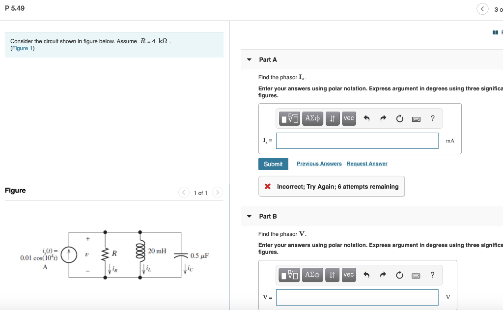 Solved P 5.49 30 HIP Consider the circuit shown in figure | Chegg.com