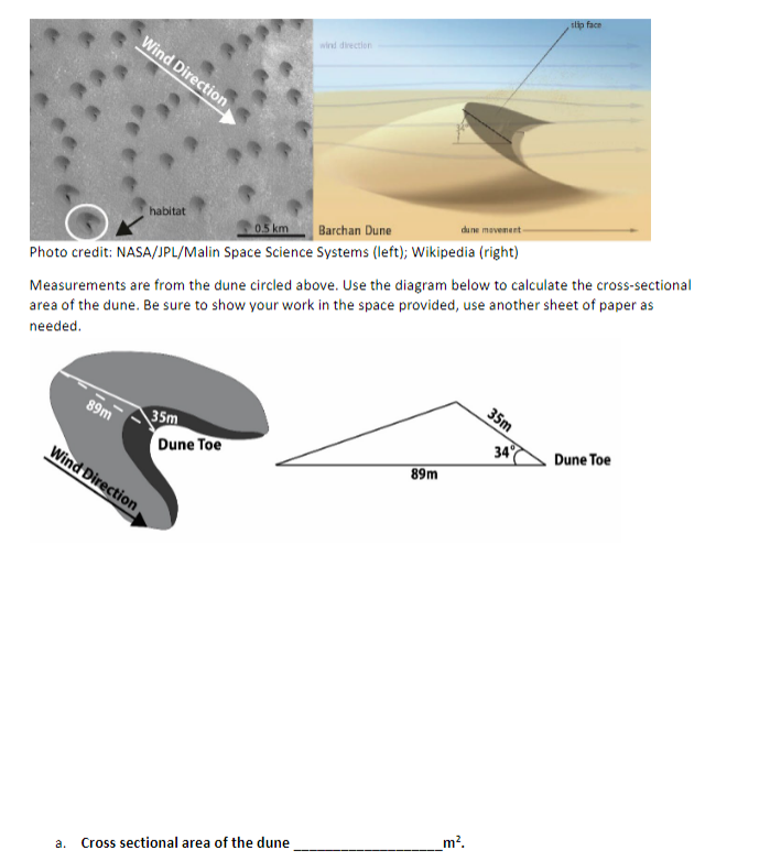 barchan dune diagram