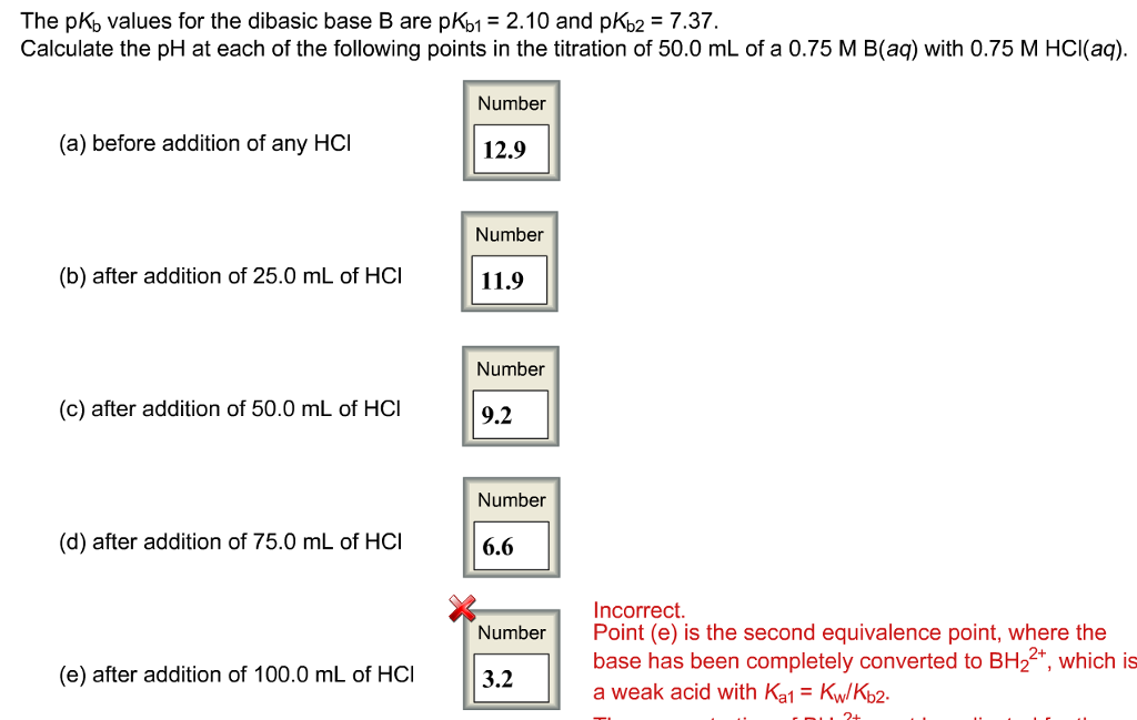 Solved The Pkb Values For The Dibasic Base B Are PKb2.10 And | Chegg.com