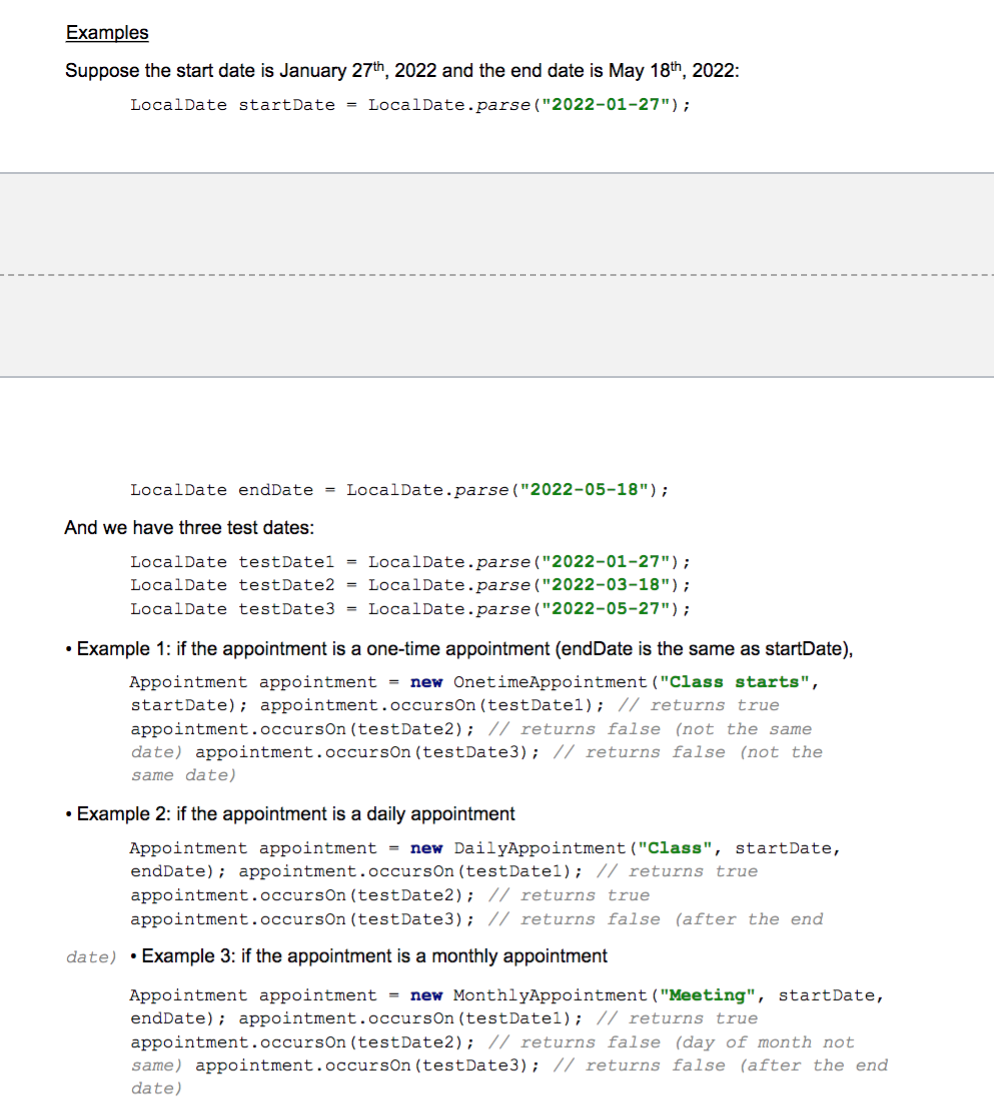 Examples Suppose the start date is January 27th ,2022