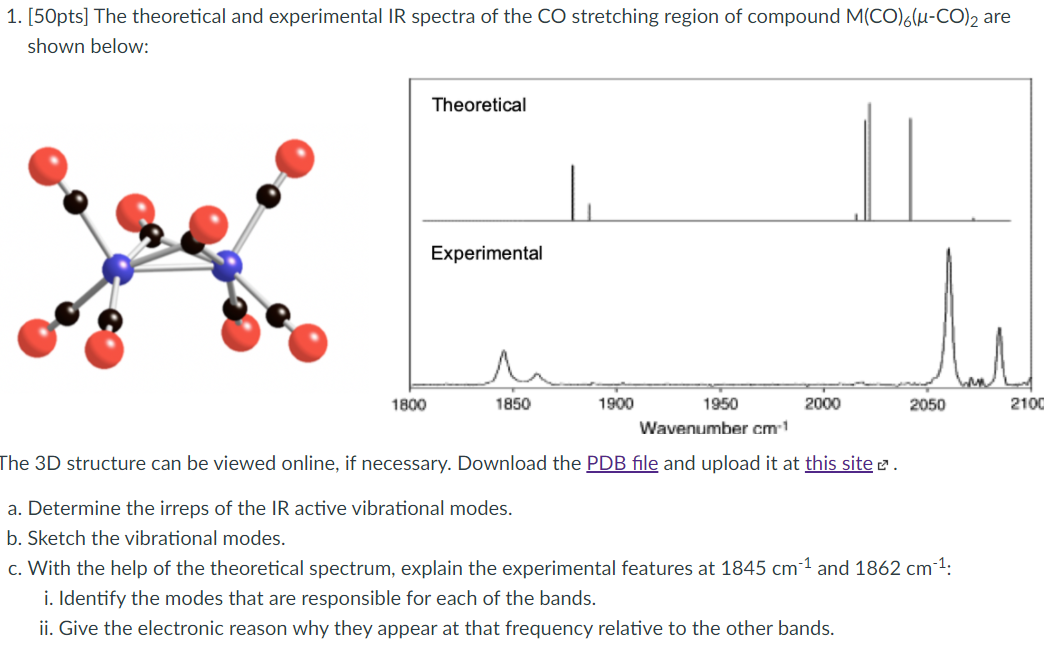 1. [50pts] The theoretical and experimental IR | Chegg.com