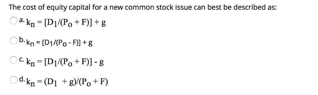 solved-the-cost-of-equity-capital-for-a-new-common-stock-chegg