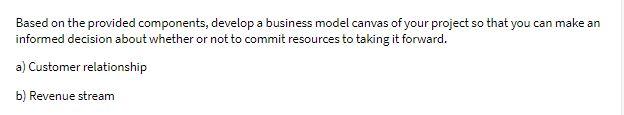 Solved Based on the provided components, develop a business | Chegg.com